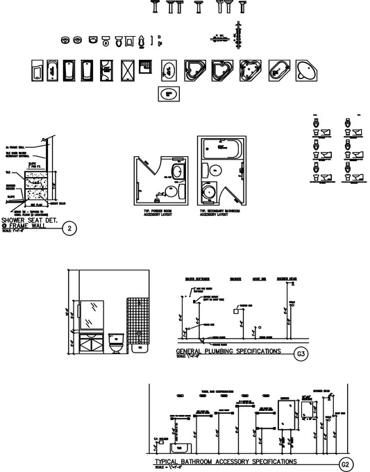 AutoCAD Bathroom Details