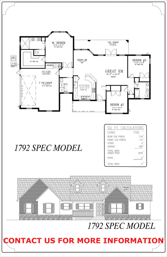1792 Square Foot Spec